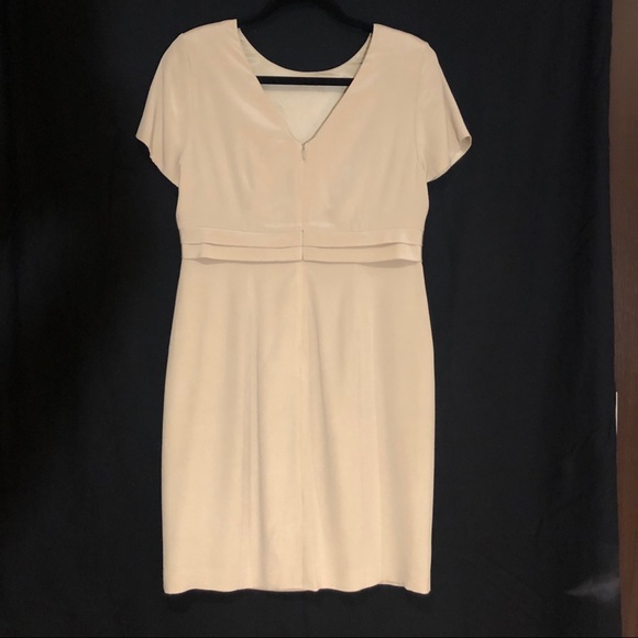 PETITE SOPHISTICATE 100% Silk Elegant Dress Cream Beige Size Petite 8 / 8P - Picture 2 of 4